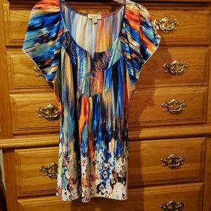 Ladies top, embellishments on front